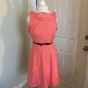 Forever 21 peach dress with brown belt